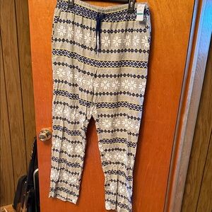 GAP Men’s Blue, Gray, White Patterned Lounge Pants